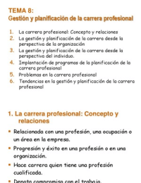 La Gestión de los Recursos Humanos: Capítulo 8 "La gestión y planificación de la carrera profesional" 