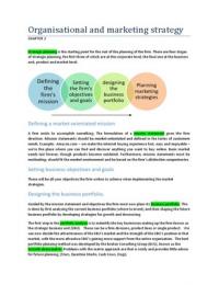 Principles of Marketing Chapter 2: Organisational and marketing strategy