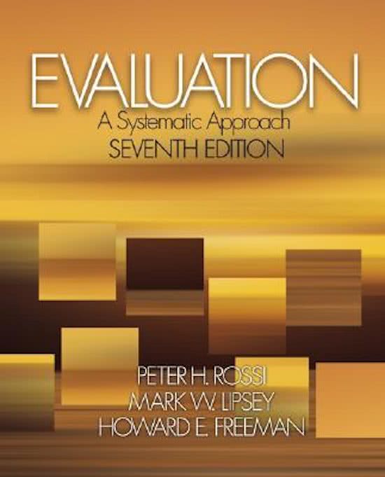 Summary Evaluation by Rossi, Lipsey and Freeman