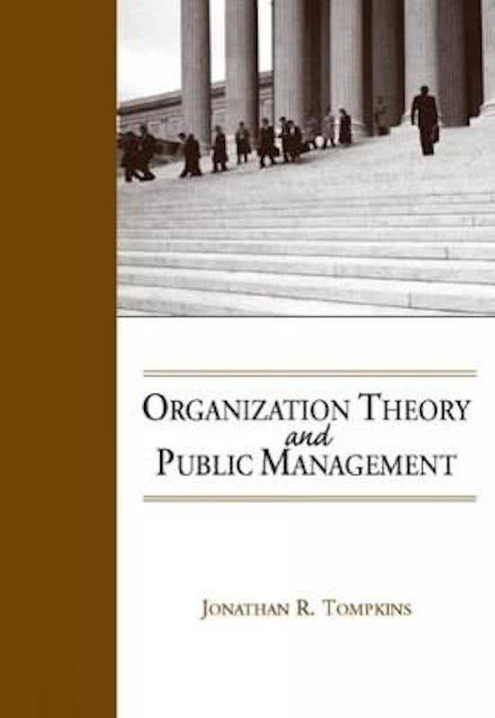 Samenvatting Organisatietheorie - boek Jonathan R. Tomkins