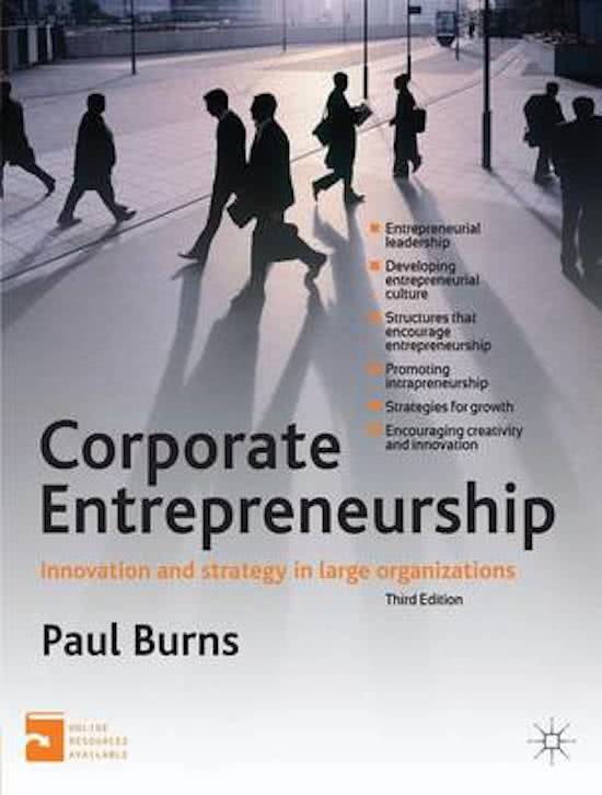 Lectures Introduction to Corporate Entrepreneurship