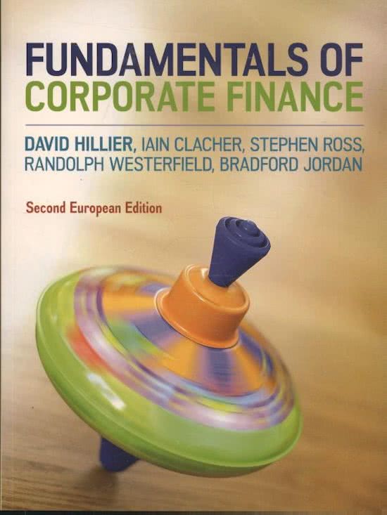 Samenvatting: Fundamentals of Corporate Finance (2nd European Edition) - Corporate Finance