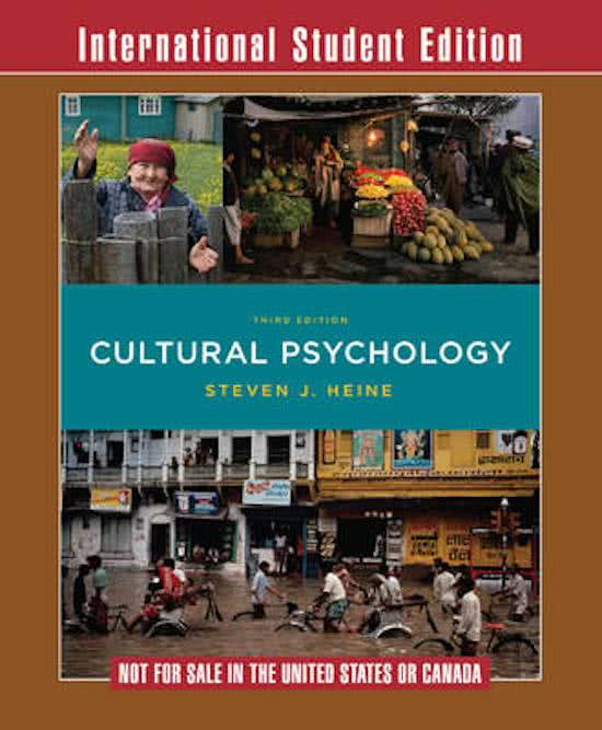 Minor Cross-cultural psychology: Summary Theme 3: Normality and abnormality