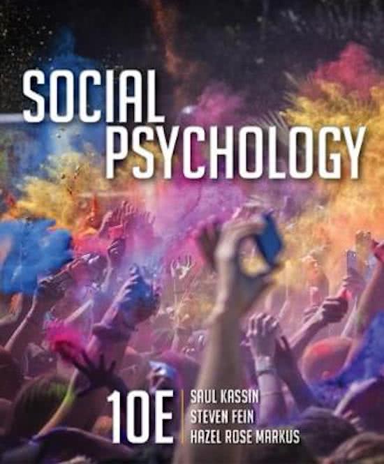 Test Bank for Social Psychology 10th Edition Kassin / All Chapters 1 - 14 / Full Complete 2023